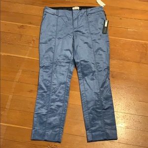 Blue Anthropologie essential slim pants.